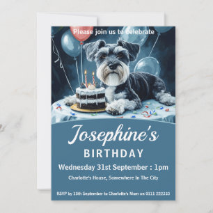 Schnauzer Birthday Party Invitation