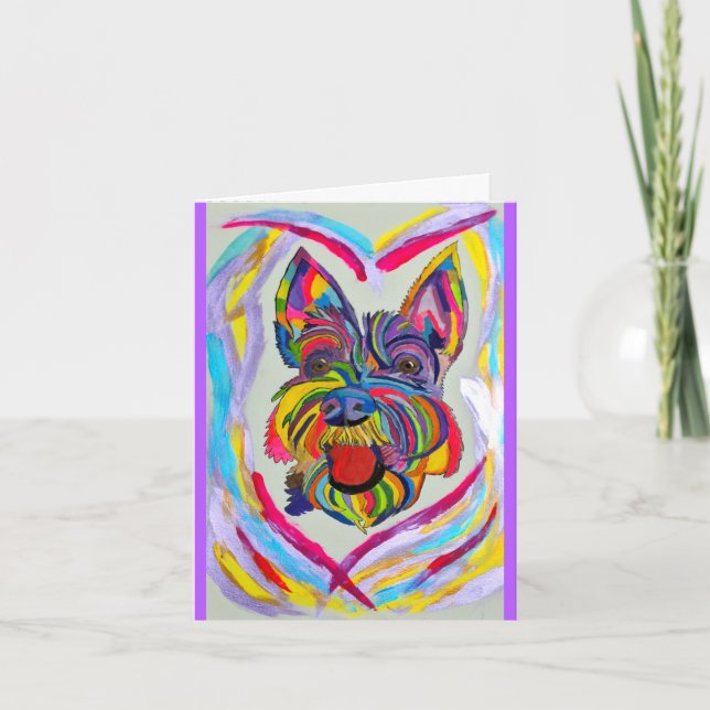 Schnauzer blank greeting card (Front)