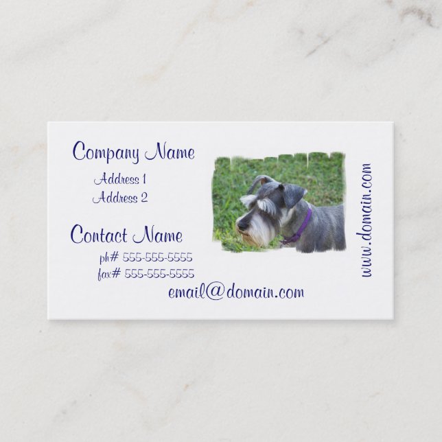 Schnauzer Business Cards (Front)