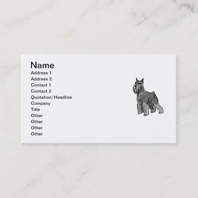 Schnauzer Cards Template (Front)