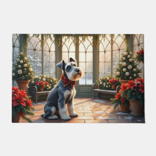 Schnauzer Christmas Conservatory Art Doormat