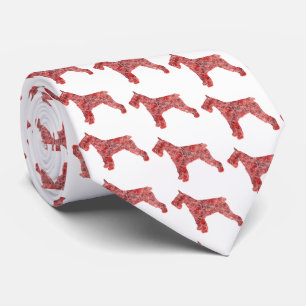 Schnauzer Christmas Dog Silhouette White Necktie