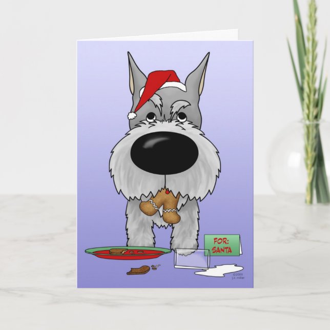 Schnauzer Christmas Holiday Card (Front)
