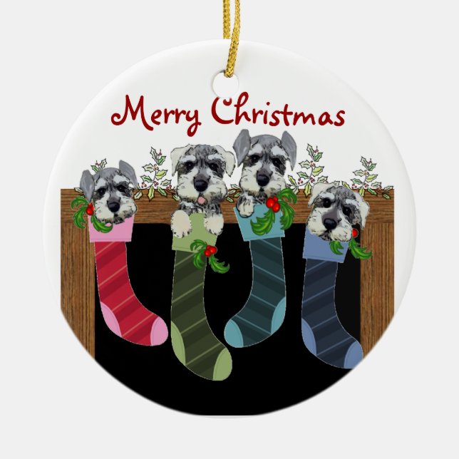 Schnauzer Christmas Ornament (Front)