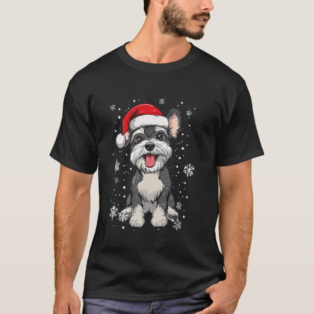 Schnauzer Christmas T-Shirt (Front)