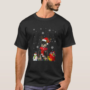 Schnauzer Christmas Tree Lights Dog Puppy T-Shirt