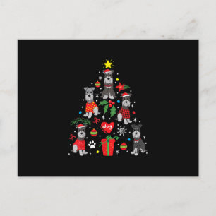 Schnauzer Christmas Tree Ornament Funny Pet Dog Announcement Postcard