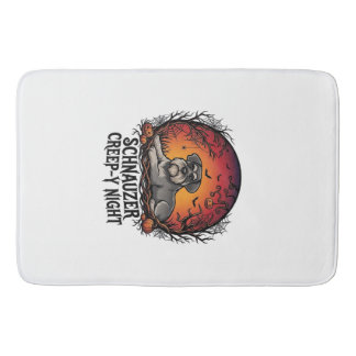 Schnauzer Creep Night Halloween Pumpkins Bats_1 Bath Mat