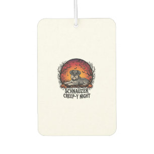 Schnauzer Creep Night Halloween Pumpkins Bats_1 Car Air Freshener