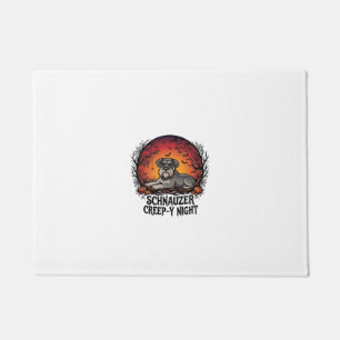 Schnauzer Creep Night Halloween Pumpkins Bats_1 Doormat
