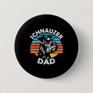 Schnauzer dad dog pet funny father's day vintage  6 cm round badge