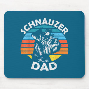 Schnauzer dad dog pet funny father's day vintage mouse pad
