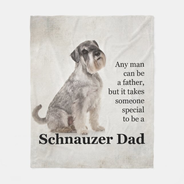 Schnauzer Dad Fleece Blanket (Front)