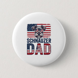 Schnauzer Dad Patriotic Vintage Dog 6 Cm Round Badge