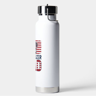 Schnauzer Dad Patriotic Vintage Dog Water Bottle