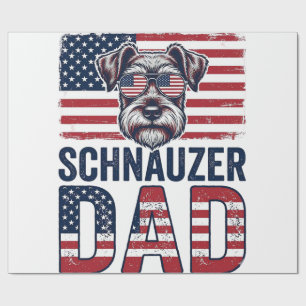 Schnauzer Dad Patriotic Vintage Dog Wrapping Paper