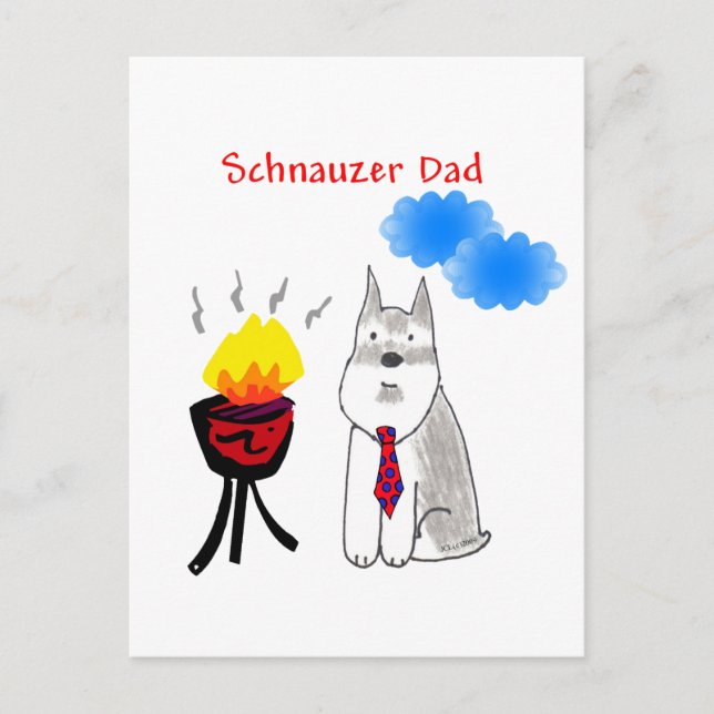 Schnauzer Dad Postcard (Front)