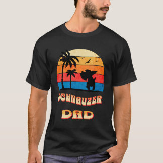 Schnauzer Dad Retro Sunset Schnauzer Puppy T-Shirt