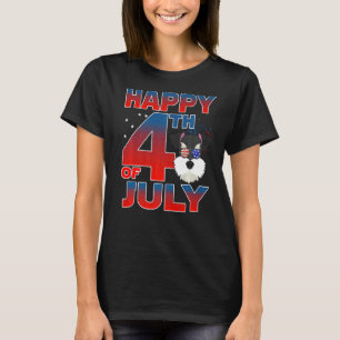 Schnauzer Dog American Flag Glasses Happy 4th Of J T-Shirt