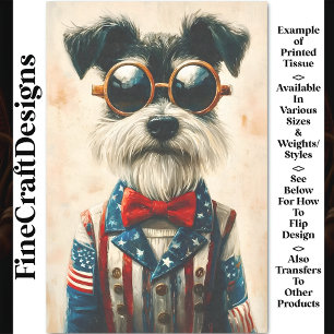 Schnauzer Dog, American Style Jacket CC9 Decoupage Tissue Paper