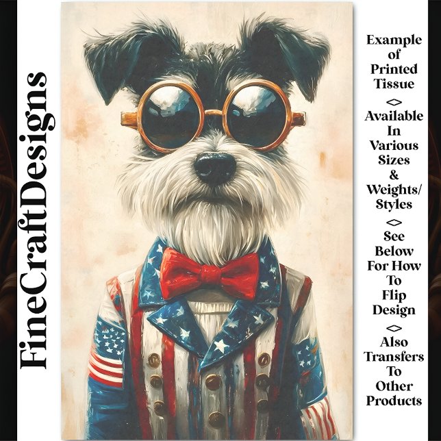 Schnauzer Dog, American Style Jacket CC9 Decoupage Tissue Paper (Creator Uploaded)