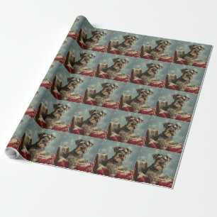 Schnauzer Dog Christmas Festive Wrapping Paper