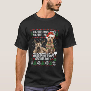 Schnauzer Dog Christmas Tree Lights Puppy Dog Love T-Shirt