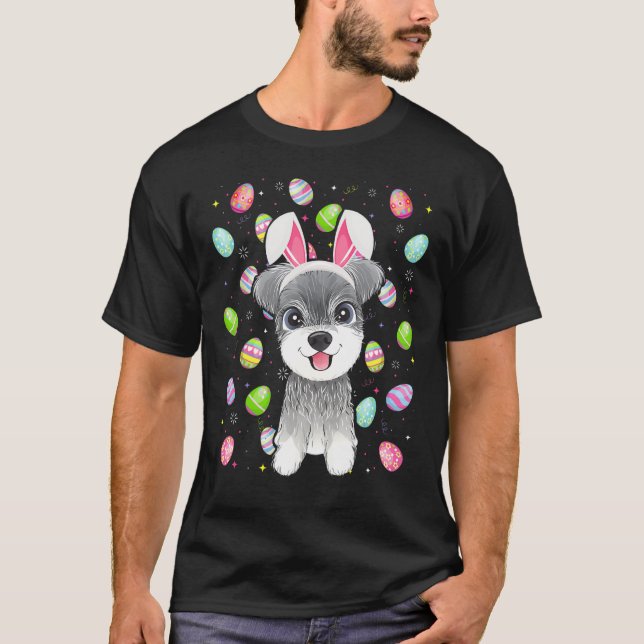 Schnauzer Dog Easter Egg  Funny Schnauzer Easter S T-Shirt (Front)
