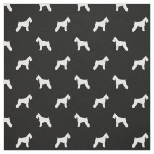 Schnauzer Dog Fabric - black and white