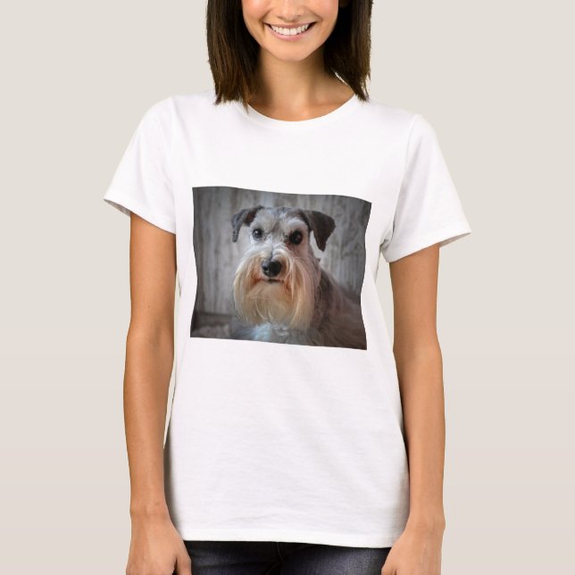 Schnauzer Dog face T-Shirt (Front)