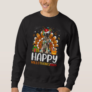 Schnauzer Dog  Halloween Christmas Happy Hallothan Sweatshirt