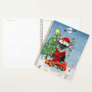 Schnauzer Dog in Snow Christmas  Planner