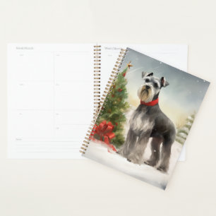 Schnauzer Dog in Snow Christmas Planner
