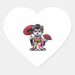 Schnauzer Dog Kimono Heart Sticker