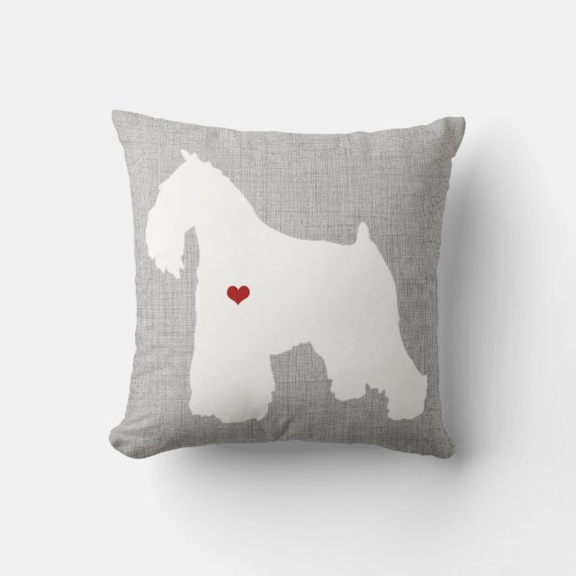 Schnauzer Dog Lover Heart Pet Cushion (Front)