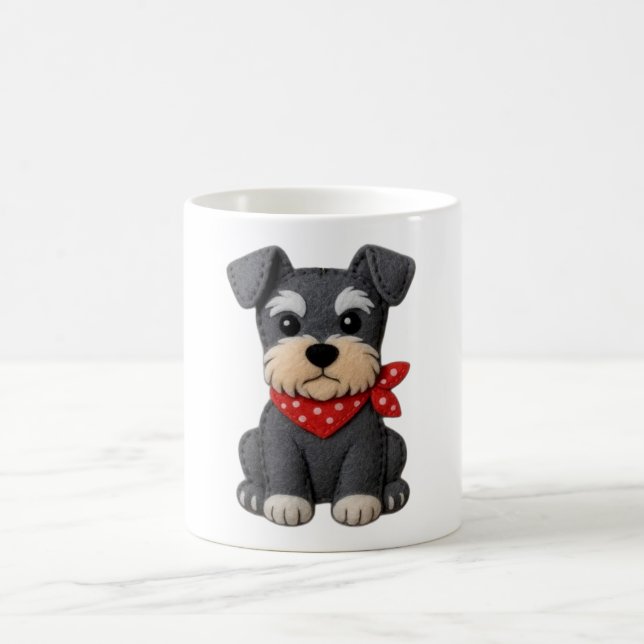 Schnauzer Dog Patchwork Coffee Mug (Center)