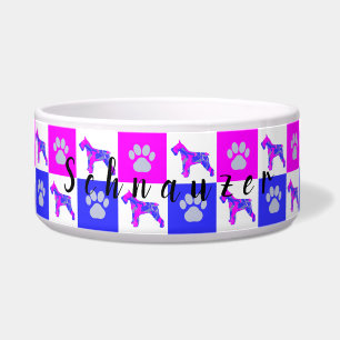Schnauzer Dog & Paw Hot Pink & Blue