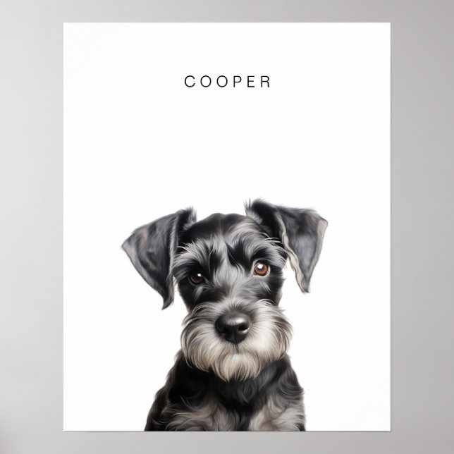 Schnauzer Dog Personalised Print (Front)