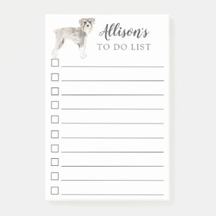Schnauzer Dog Personalised To Do List Post-it Notes