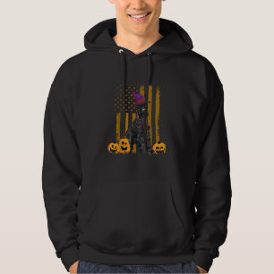 Schnauzer Dog Pumpkin USA flag Halloween Costume Hoodie