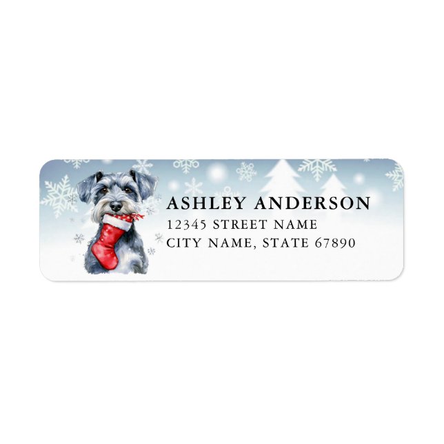 Schnauzer Dog Return Address Labels (Front)