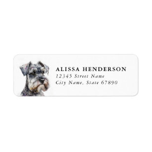 Schnauzer Dog Return Address Labels