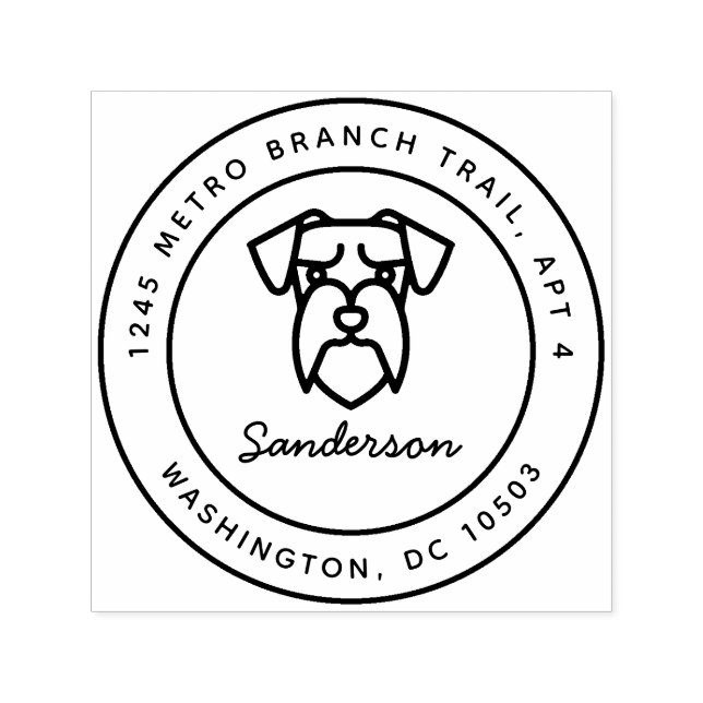 Schnauzer Dog Return Address Stamp Self-Inking (Design)