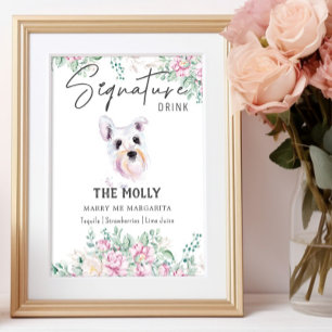 Schnauzer Dog Signature Drink Sign