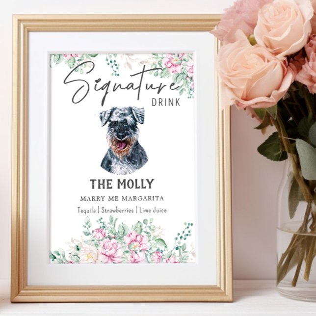 Schnauzer Dog Signature Drink Sign (Creator Uploaded)