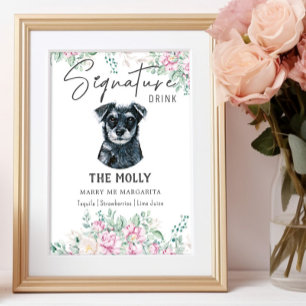 Schnauzer Dog Signature Drink Sign