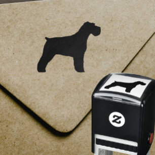 Schnauzer Dog Silhouette with Natural Floppy Ears Self-inking Stamp