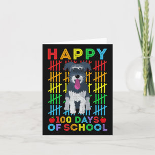 Schnauzer Dog Student Happy 100 Days Of School Card