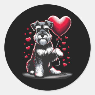 Schnauzer Dog Valentine's Day Dog Owner Valentine Classic Round Sticker