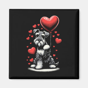Schnauzer Dog Valentine's Day Dog Owner Valentine Magnet